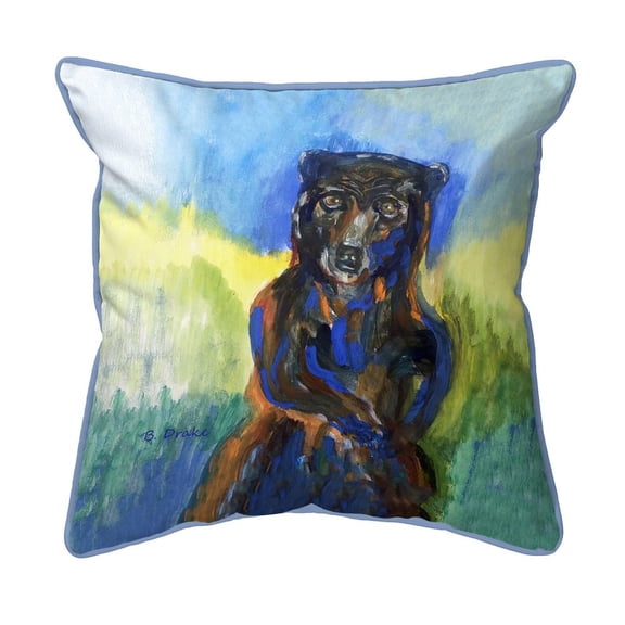 Betsy Drake Interiors Dancing Bear Large Indoor/Outdoor Pillow 18x18