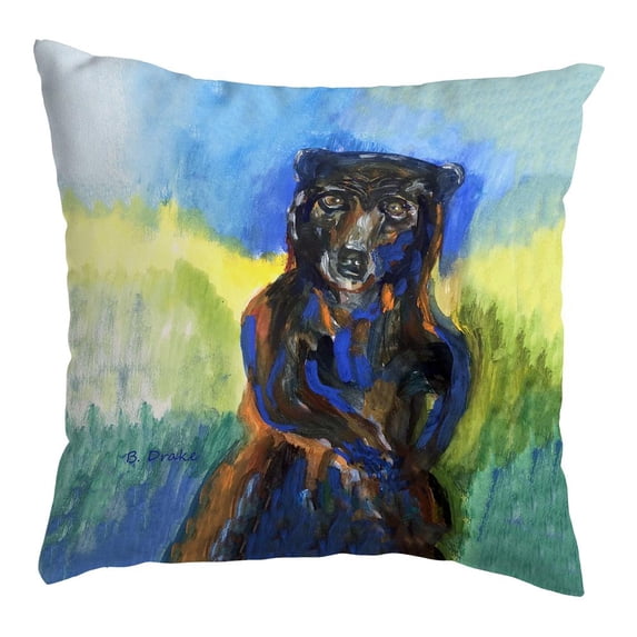 Betsy Drake Interiors Dancing Bear Small Noncorded Pillow 12x12