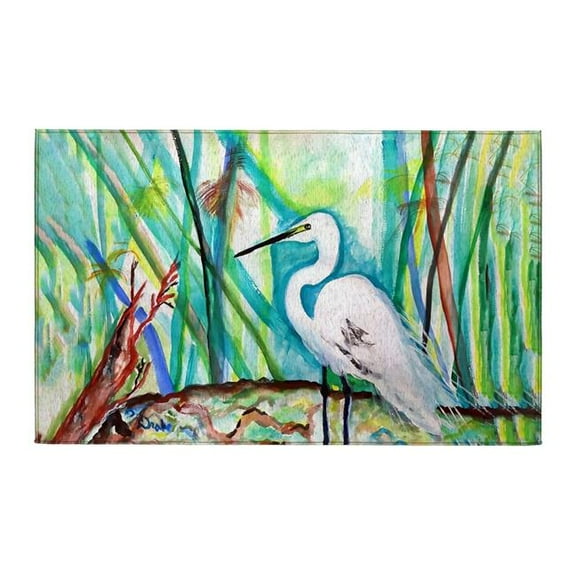 Betsy Drake Interiors DR1515 Egret in Marsh Indoor Dornier Area Rug 20x32