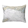 thumbnail image 1 of Betsy Drake Interiors Falmouth Harbor, MA Nautical Map Noncorded Indoor/Outdoor Pillow 11x14, 1 of 2