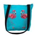 thumbnail image 1 of Betsydrake TY084TS 13 x 13 in. Flamingos on Turquoise Tote Bag - Small, 1 of 1