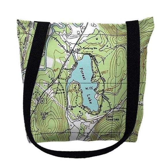 Betsy Drake Interiors Forest Lake, NH Nautical Map Medium Tote Bag 16x16