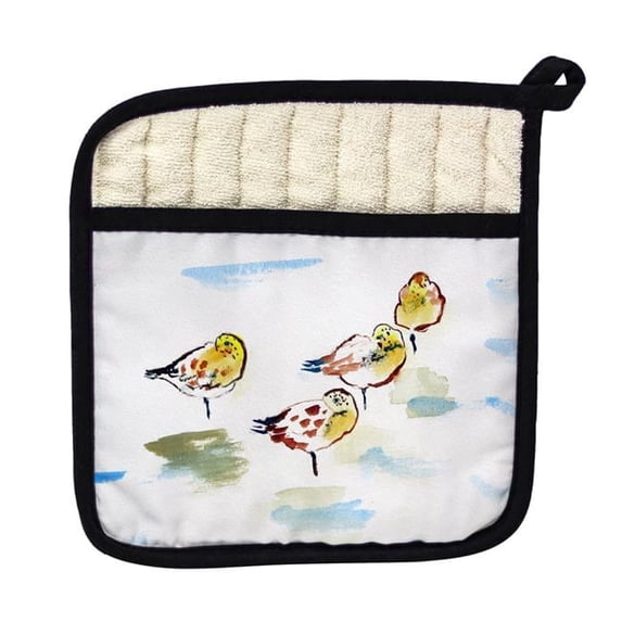 Betsy Drake PT1044 Four Sanderlings Pot Holder