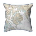 thumbnail image 1 of Betsy Drake Interiors Frenchman and Blue Hill Bays, ME Nautical Map Large Corded Indoor/Outdoor Pillow 18x18, 1 of 3