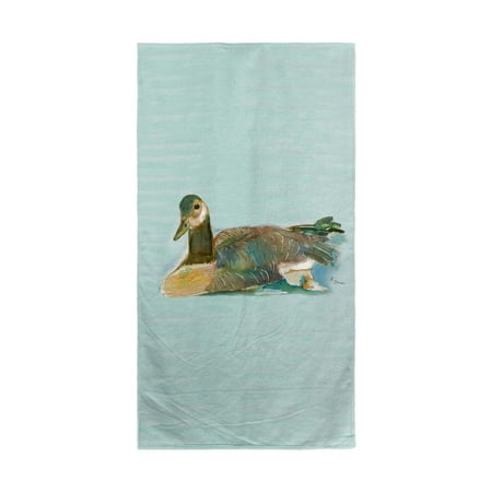 Betsy Drake Goose on Teal Beach Towel
