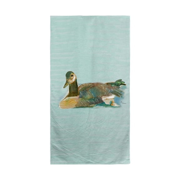 Betsy Drake Goose on Teal Beach Towel