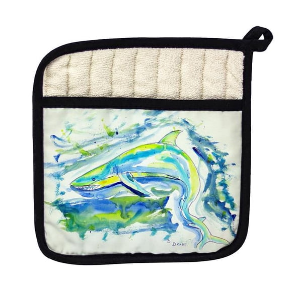 Betsy Drake PT357 Green Shark Pot Holder