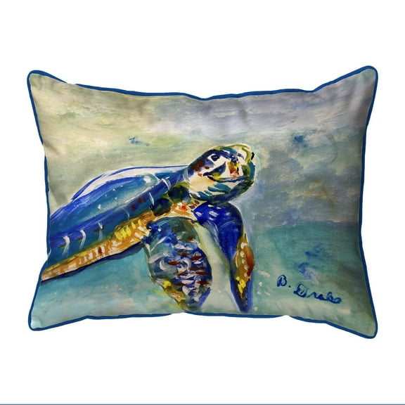 Betsy Drake Interiors HJ1437 16 x 20 in. Happy Sea Turtle Large Indoor & Outdoor Pillow