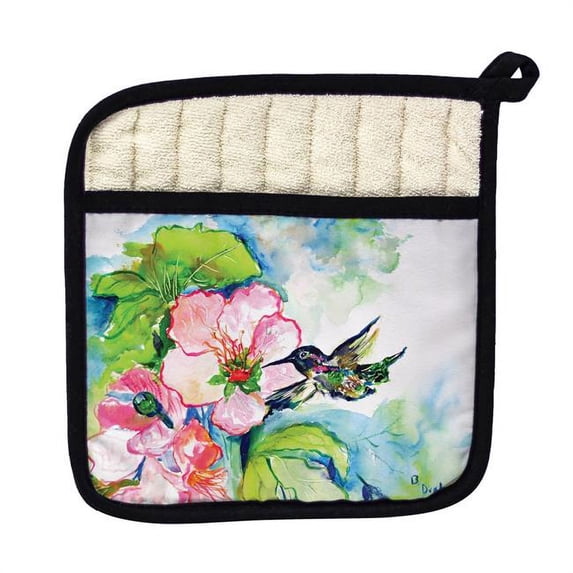 Betsy Drake PT437 Hummingbird & Hibiscus Pot Holder