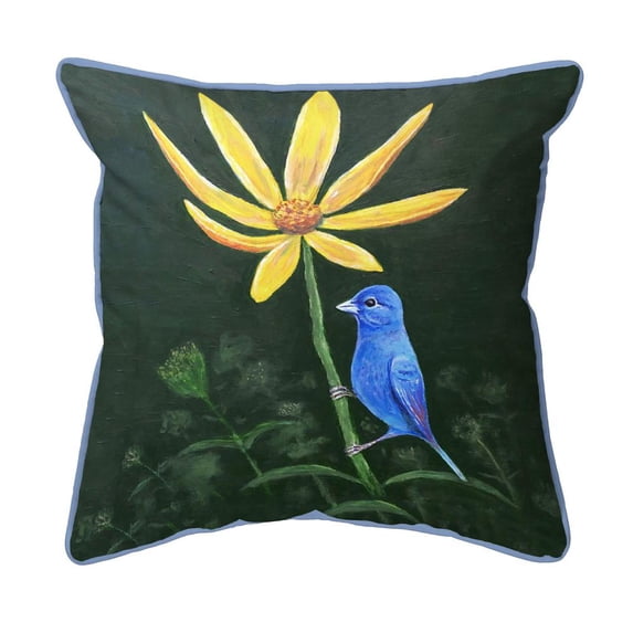 Betsy Drake Interiors Indigo Bunting Small Indoor/Outdoor Pillow 12x12