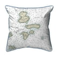 thumbnail image 1 of Betsy Drake Interiors Isle of Shoals, NH Nautical Map Small Corded Indoor/Outdoor Pillow 12x12, 1 of 2
