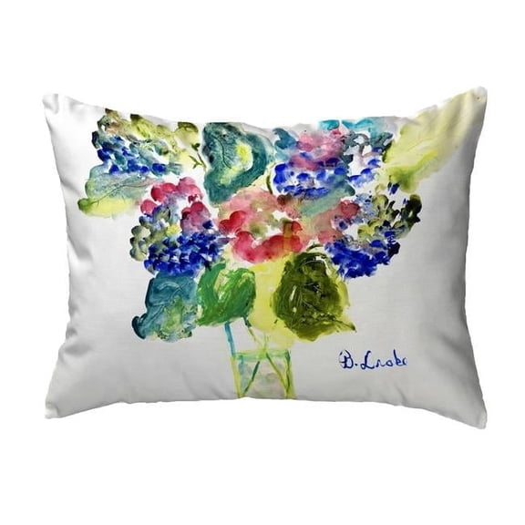 Betsy Drake Interiors KS1422 11 x 14 in. Vase of Hydrangeas Small Noncorded Pillow