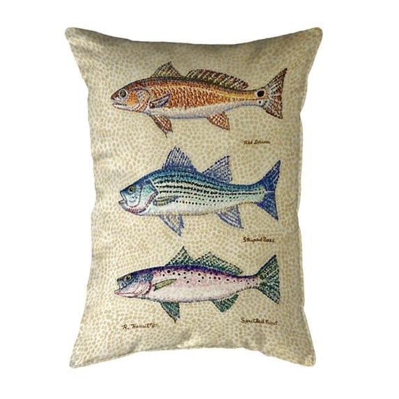 Betsy Drake Interiors KS1436 11 x 14 in. Creek Fish Small Noncorded Pillow