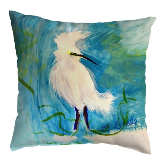 Betsy Drake Interiors KS1440 12 x 12 in. Wacky Egret Small Noncorded Pillow