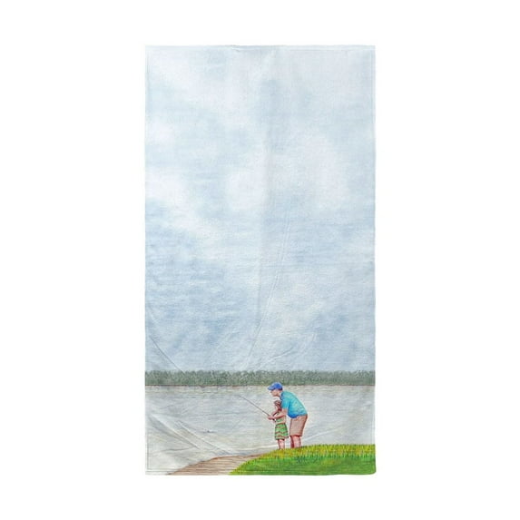 Betsy Drake Interiors Learning to Fish Beach Towel