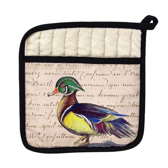 Betsy Drake PT145B Male Wood Duck Script Pot Holder