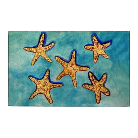 Betsy Drake Interiors DR1577 Many Starfish Indoor Dornier Area Rug 20x32