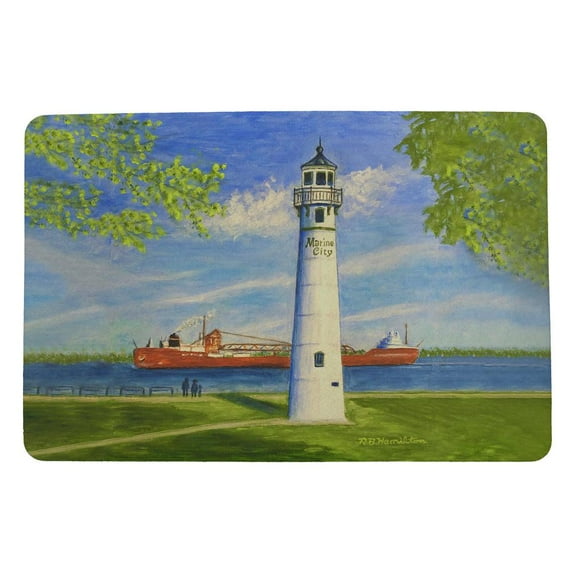 Betsy Drake Interiors Marine City Lighthouse, MI Door Mat 18x26