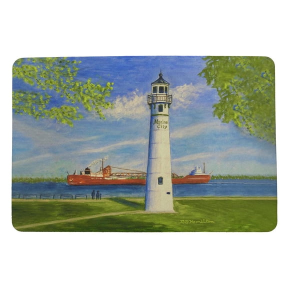 Betsy Drake Interiors Marine City Lighthouse, MI Door Mat 18x26