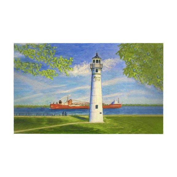 Betsy Drake Interiors Marine City Lighthouse, MI Door Mat 30x50