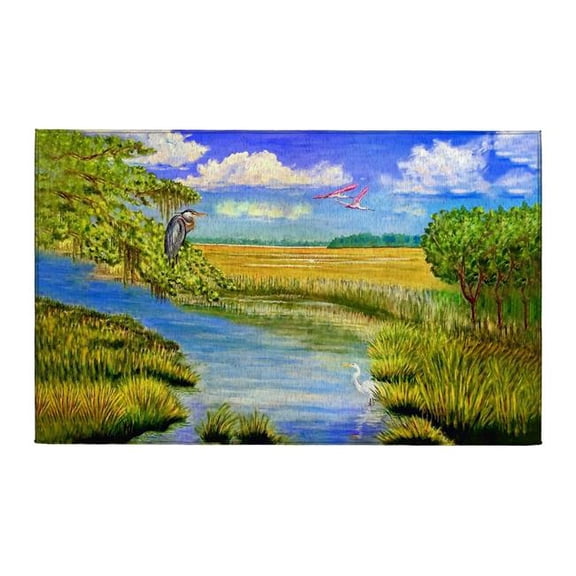 Betsy Drake Interiors DR1532 Marsh Life II Indoor Dornier Area Rug 20x32