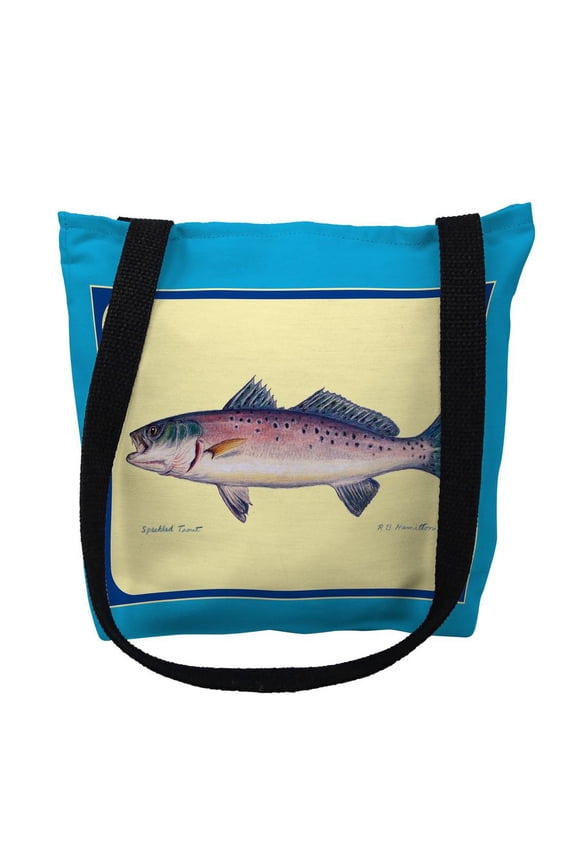 Interiors Multi Fish II Border Medium Tote Bag 16x16