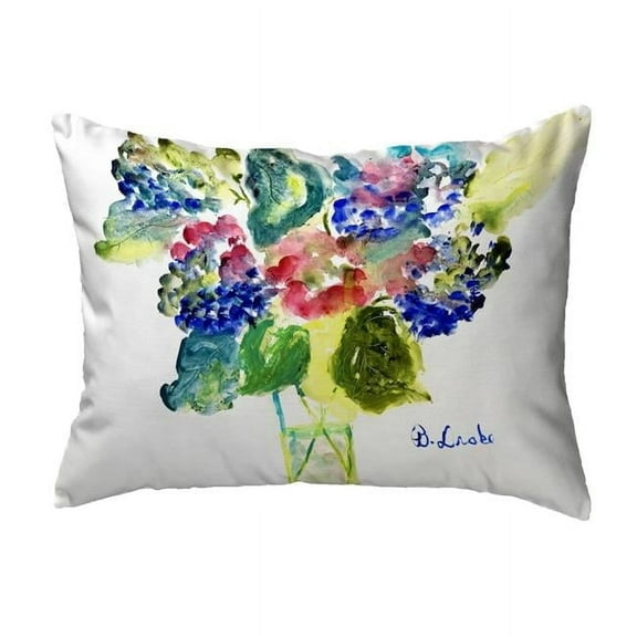Betsy Drake Interiors NC1422 16 x 20 in. Vase of Hydrangeas No Cord Pillow