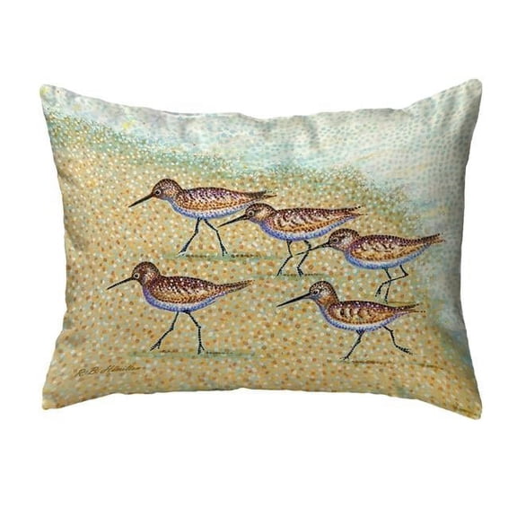 Betsy Drake Interiors NC1450 16 x 20 in. Pointillist Sanderlings No Cord Pillow
