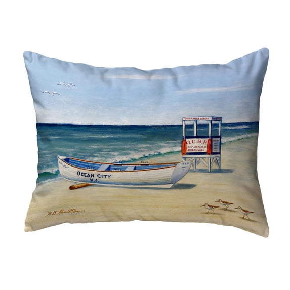 Betsy Drake Interiors Ocean City Lifeguard Stand No Cord Pillow 16x20