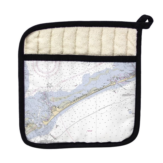 Betsy Drake PT228 Ocracoke Inlet, NC Nautical Map Pot Holder