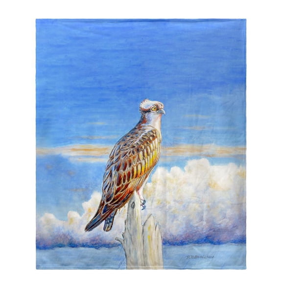 Betsy Drake Interiors Osprey Storm Fleece Throw