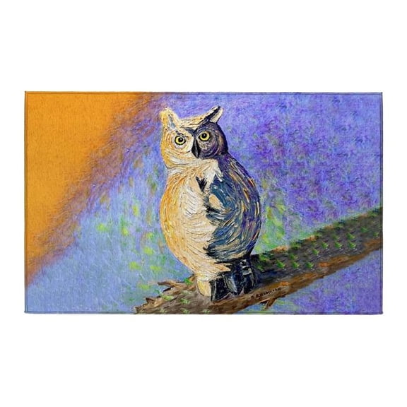 Betsy Drake Interiors DR1493 Owl Looking Back Indoor Dornier Area Rug 20x32