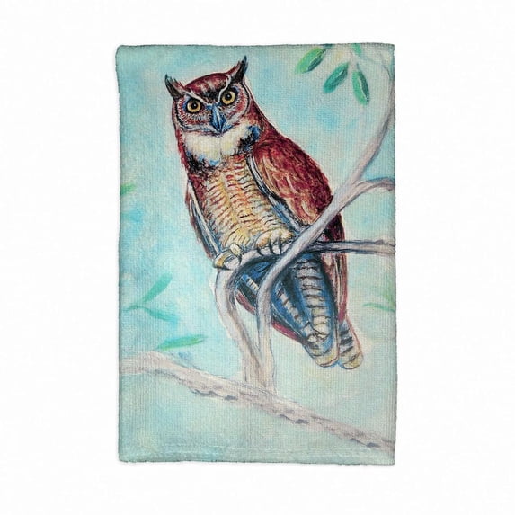 Betsy Drake Interiors Owl in Teal Kitchen Towel