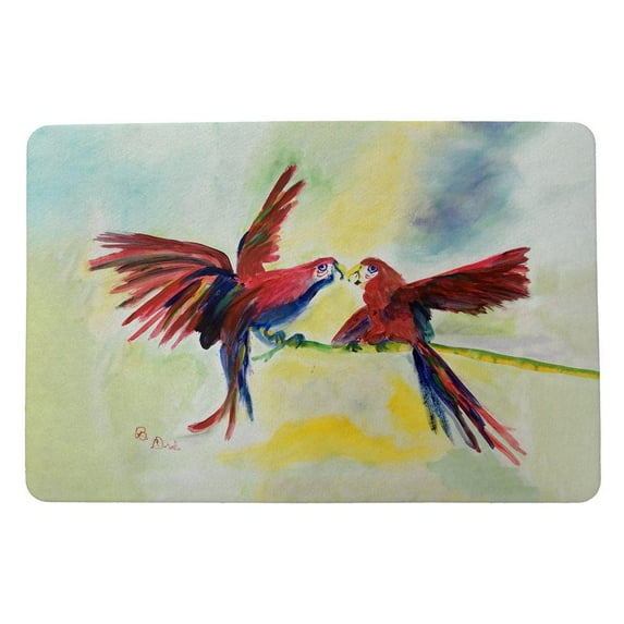 Betsy Drake Interiors Parrot Gossip Door Mat 18x26