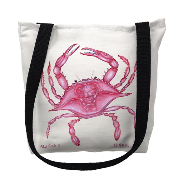 Betsy Drake TY102S 13 x 13 in. Pink Crab Small Tote Bag