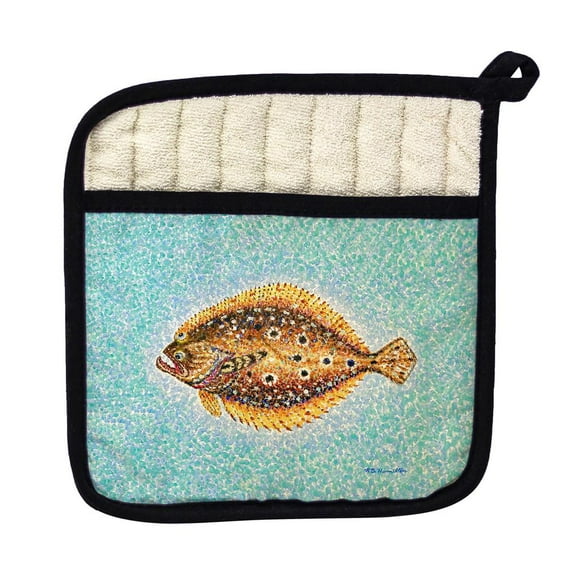 Betsy Drake Interiors Pointillist Flounder Pot Holder