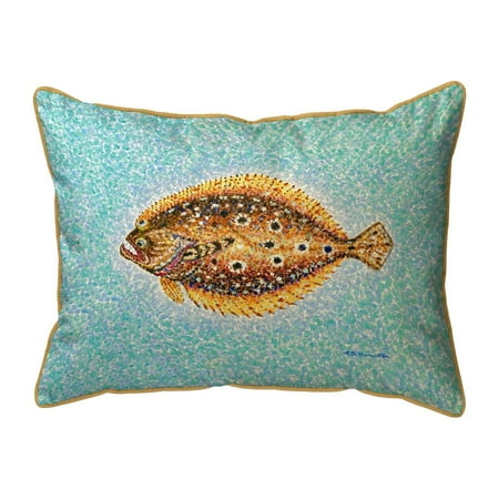 Betsy Drake Interiors Pointillist Flounder Small Indoor/Outdoor Pillow 11x14
