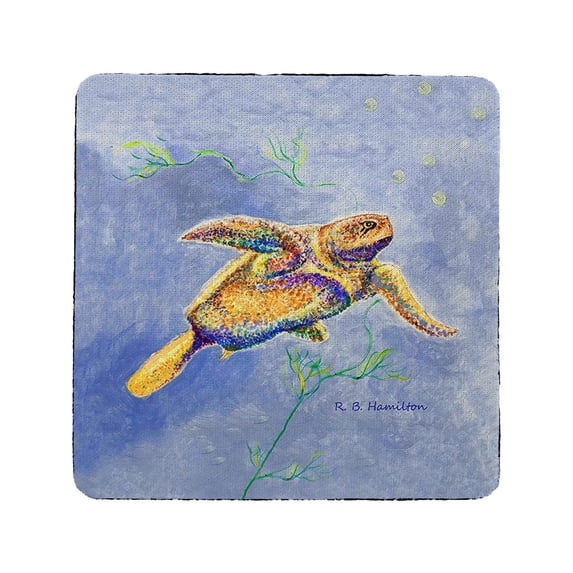 Betsy Drake Interiors Pointillist Sea Turtle Coaster Set of 4