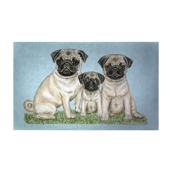 Betsy Drake Interiors Pugs Door Mat 30x50