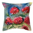 thumbnail image 1 of Betsy Drake Interiors Red Geraniums Small Noncorded Indoor/Outdoor Pillow 12x12, 1 of 1