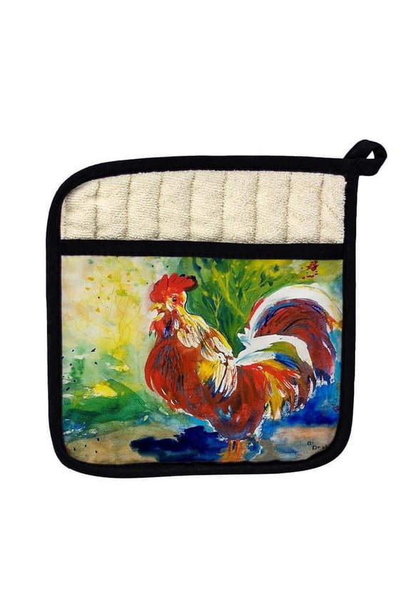 Betsy Drake PT144 Red Rooster Pot Holder