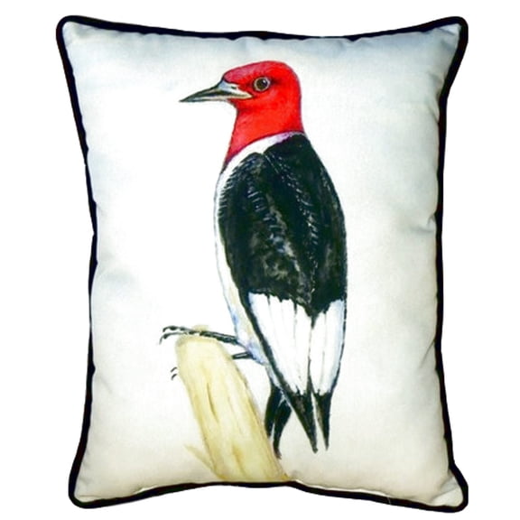 Betsy Drake Interiors Redheaded Woodpecker Extra Large Zippered Pillow