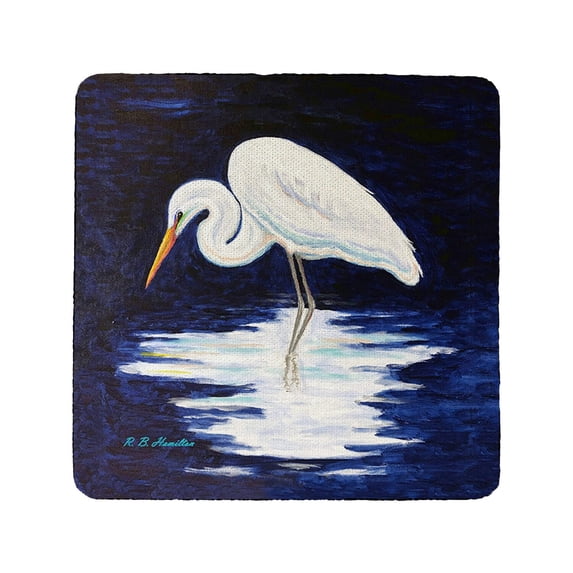 Betsy Drake Interiors Reflecting Egret Coaster Set of 4