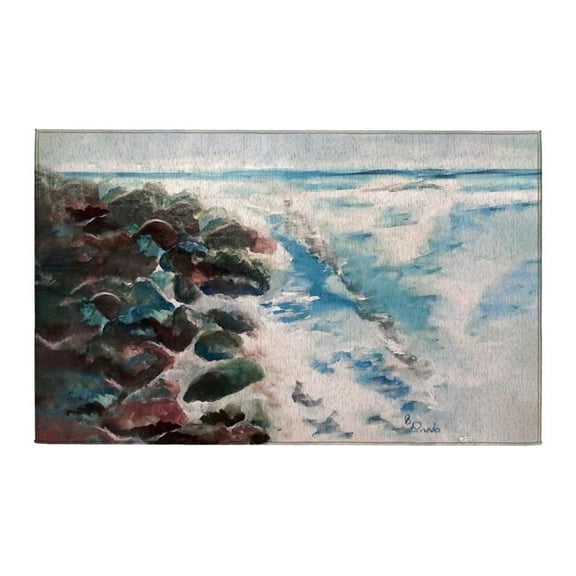 Betsy Drake Interiors DR1545 Rough Ocean Indoor Dornier Area Rug 20x32