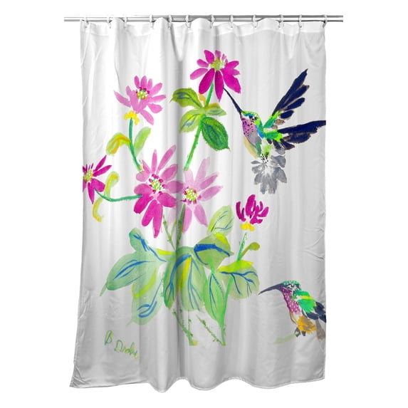 Betsy Drake Ruby Throat Hummingbird Shower Curtain