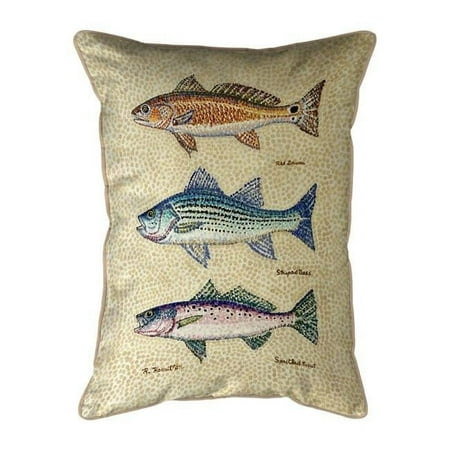 Betsy Drake Interiors SN1436 11 x 14 in. Creek Fish Small Indoor & Outdoor Pillow