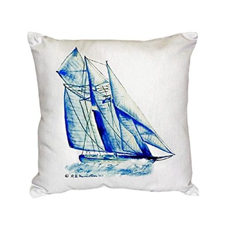 Blue Sailboat No Cord Pillow 18x18
