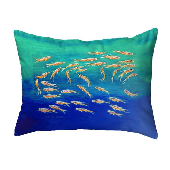 Betsy Drake Interiors Schooling Fish Small Noncorded Pillow 11x14