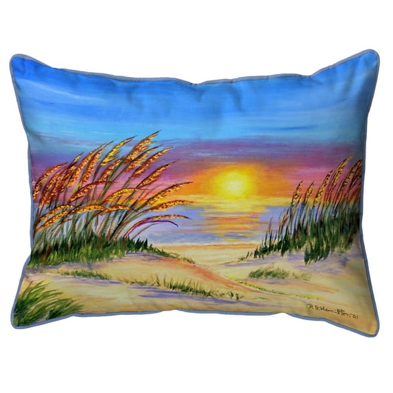 Betsy Drake Interiors Sea Oates Sunrise Small Indoor/Outdoor Pillow 11x14