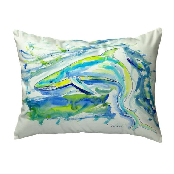 Green Shark No Cord Pillow 16x20